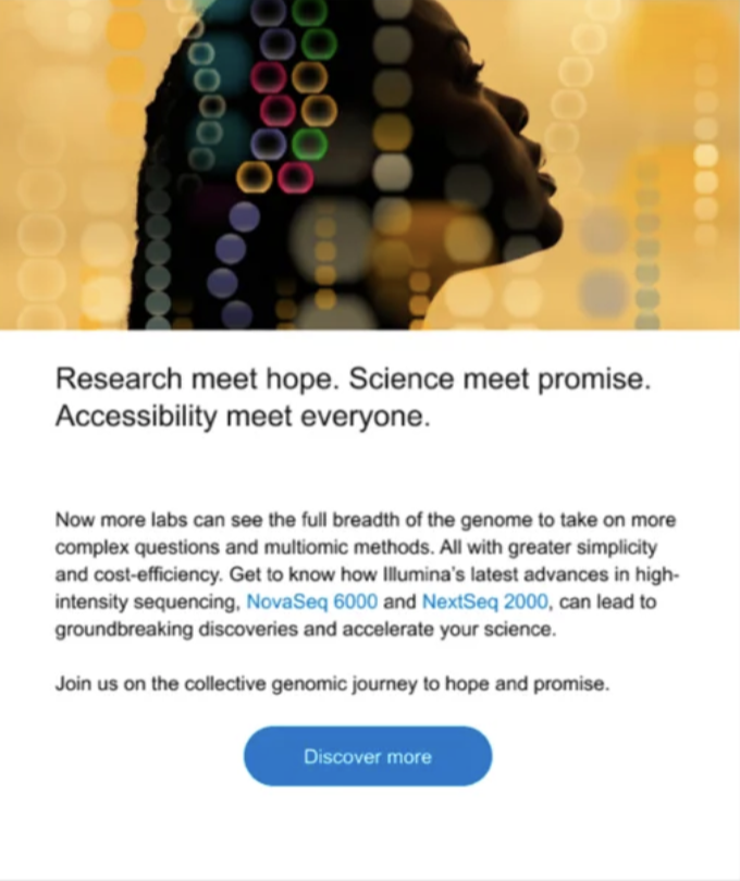 Illumina email - research meet hope