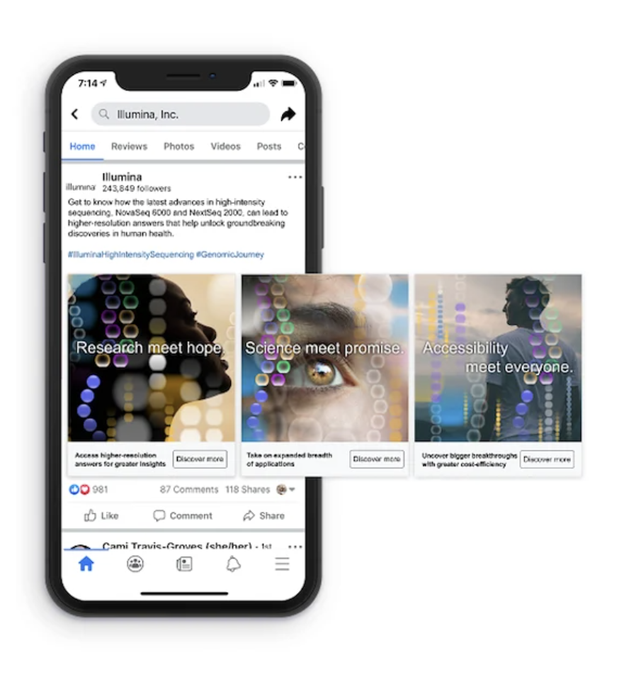 Illumina Facebook social campaign